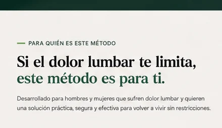 El dolor lumbar puede limitar tu vida